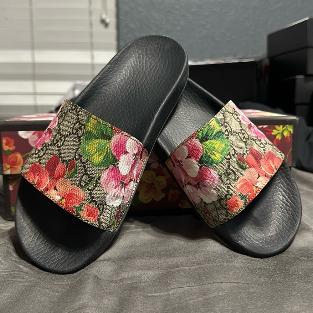 Gucci floral slides